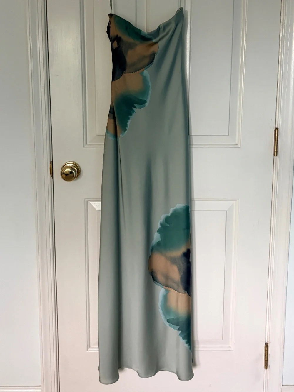 Hutch Strapless Lisa Maxi dress size XXS sage green poppy flower